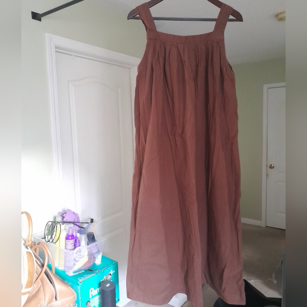 Brown Sleeveless Maxi Dress